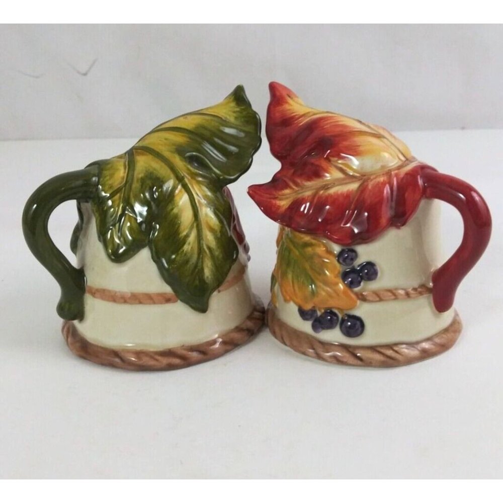 Vintage BICO Autumn Harvest Leaves 3.5" Salt & Pepper Shakers